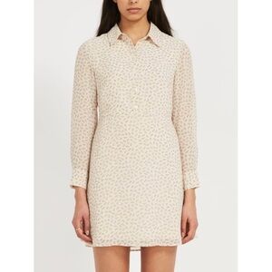 NWT Frank And Oak Printed Button Up Fit and Flare Chiffon Dress - Size Small
